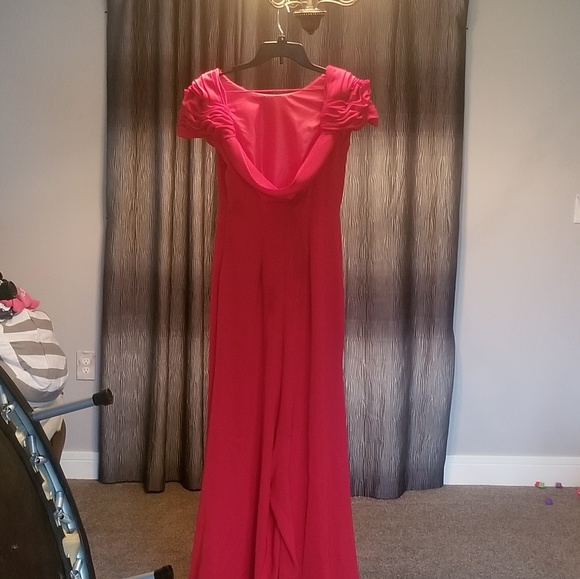Js Collections Long Elegant Red Dress Size 6 - Picture 3 of 3